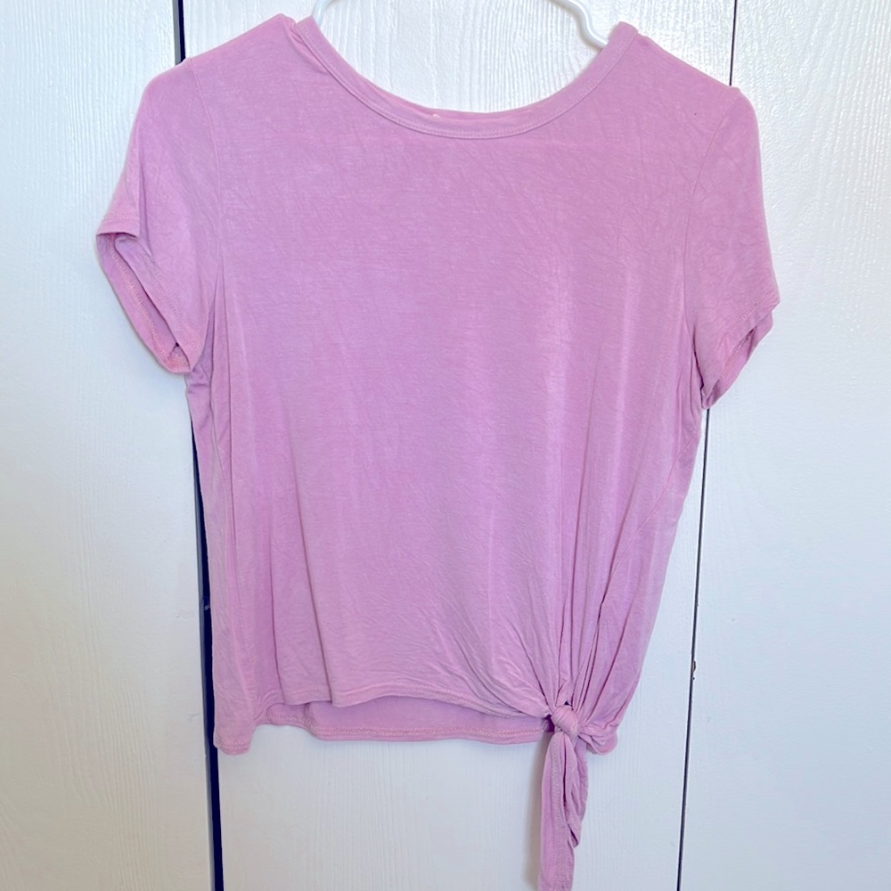 Olivia Rae Pink Tee with Side Tie